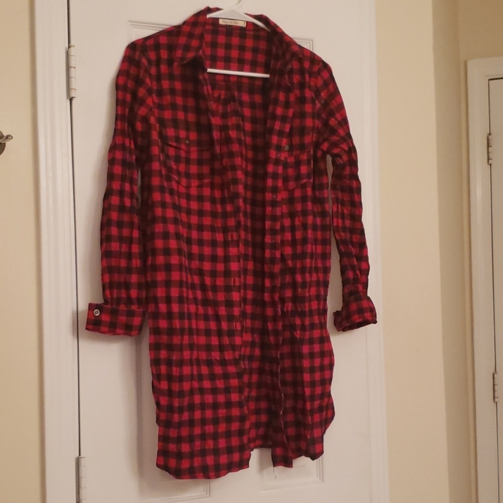 🖤Red & Black Button Down Dress 🖤